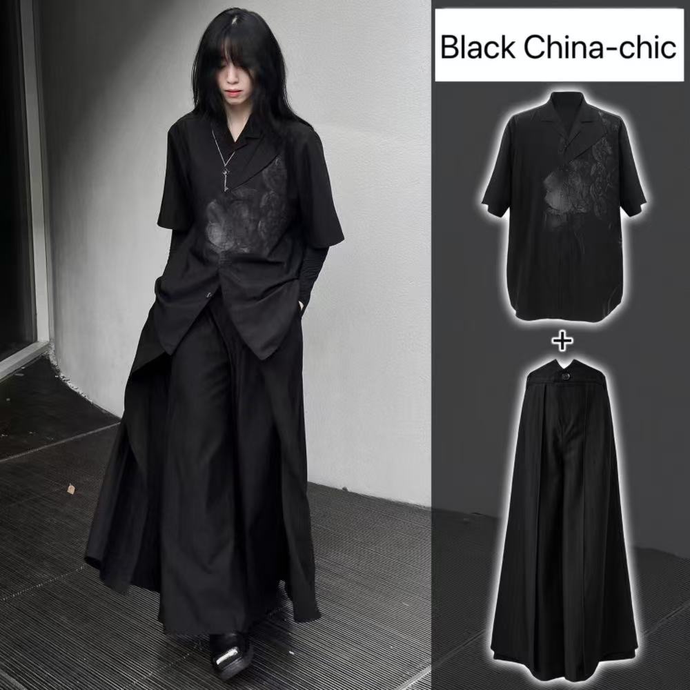 Street Fashion In Chinese - Kostum Gaya Cina Baru Hitam Keren