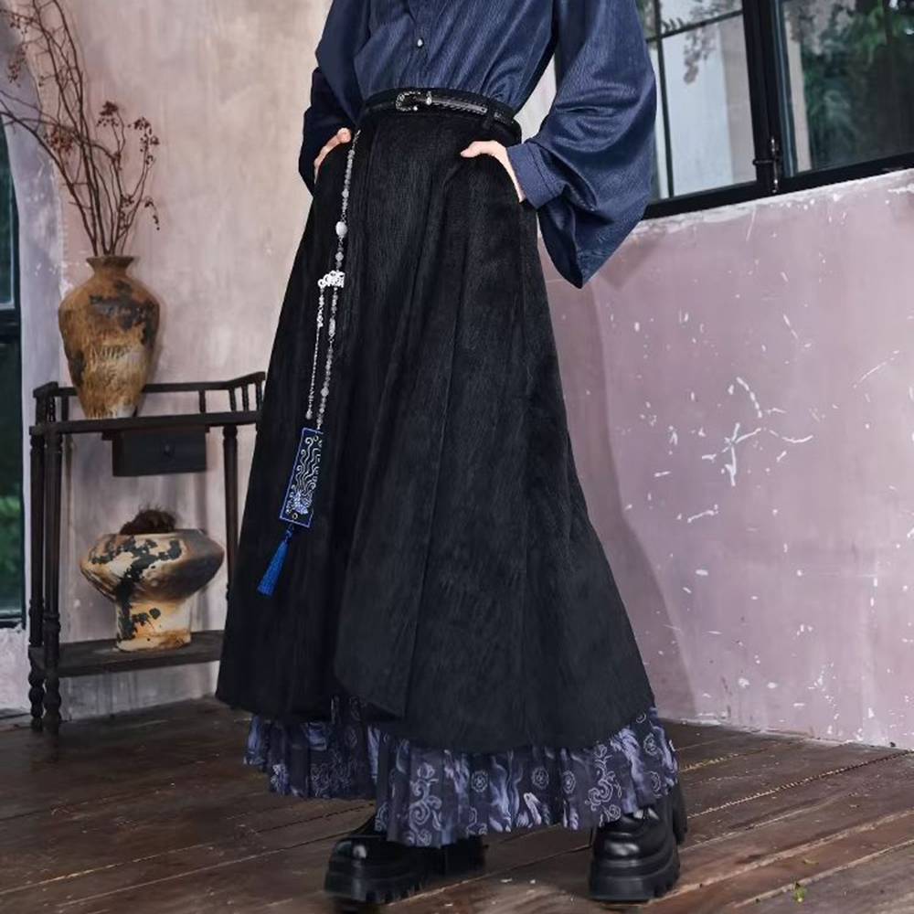 Street Fashion In Chinese - Celana Rok Patchwork Uniseks Baru Musim