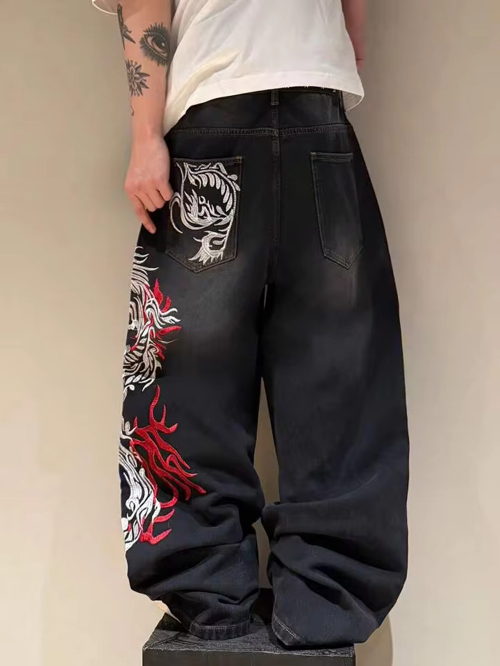 Jeans bordir desain baru, gaya - Street Fashion High End ulasan dan harga