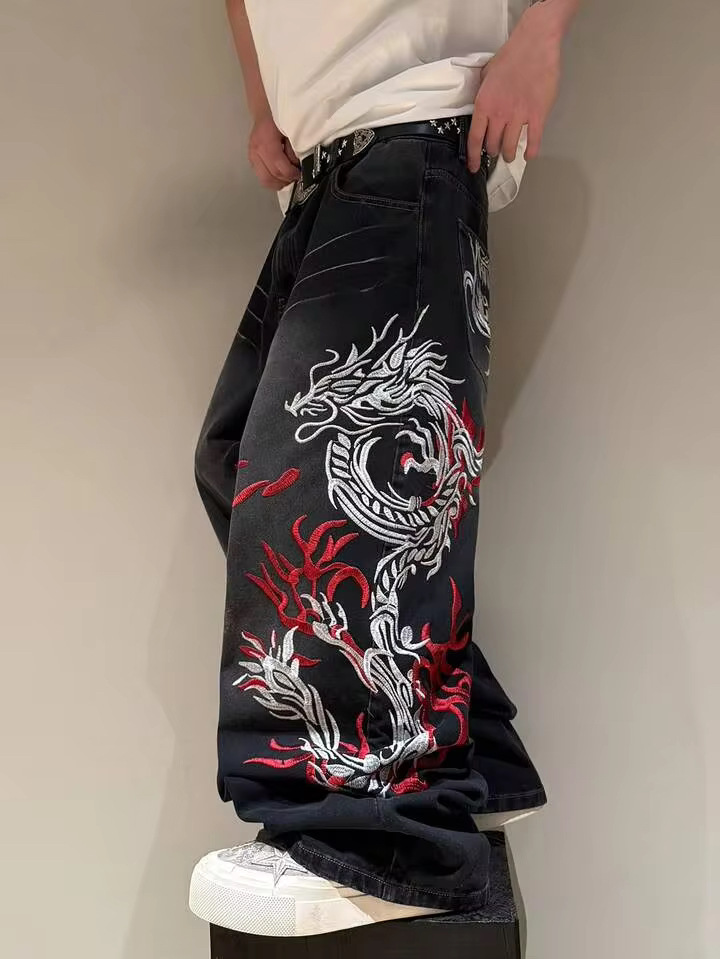 Jeans bordir desain baru, gaya - Street Fashion High End ulasan dan harga