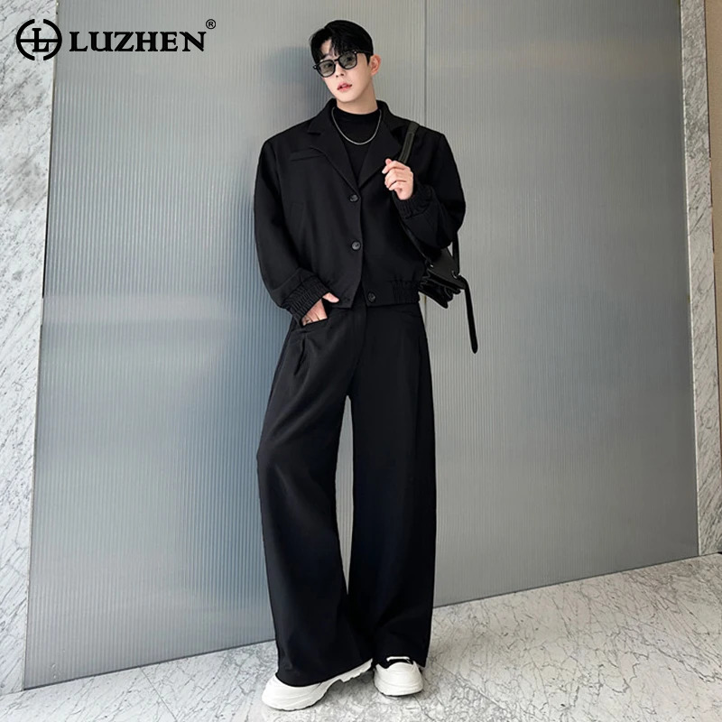 LUZHEN Blazer Musim Semi Jaket - Street Fashion Jacket Men ulasan dan harga