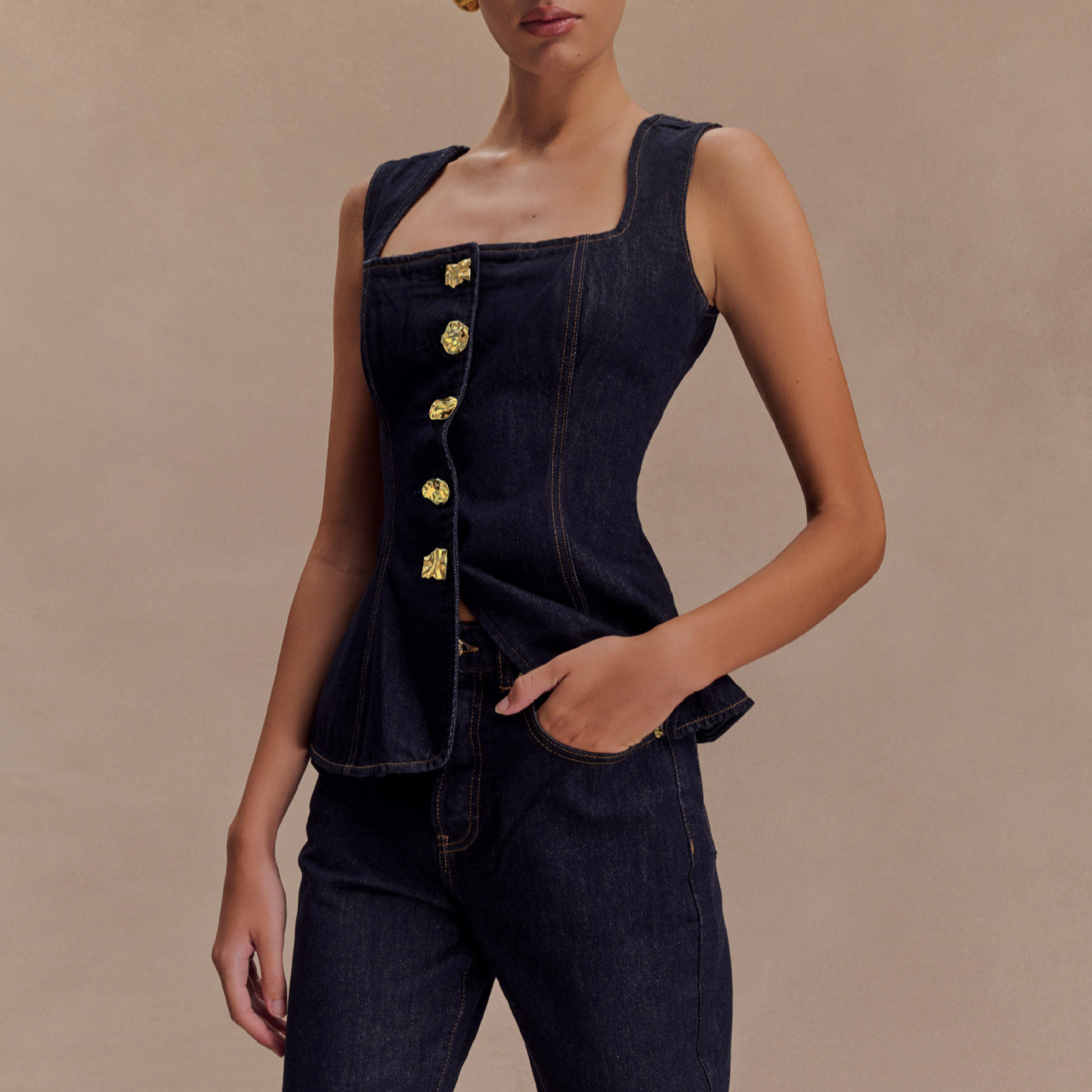 Set Celana Denim Musim Panas W - Street Fashion Vest ulasan dan harga