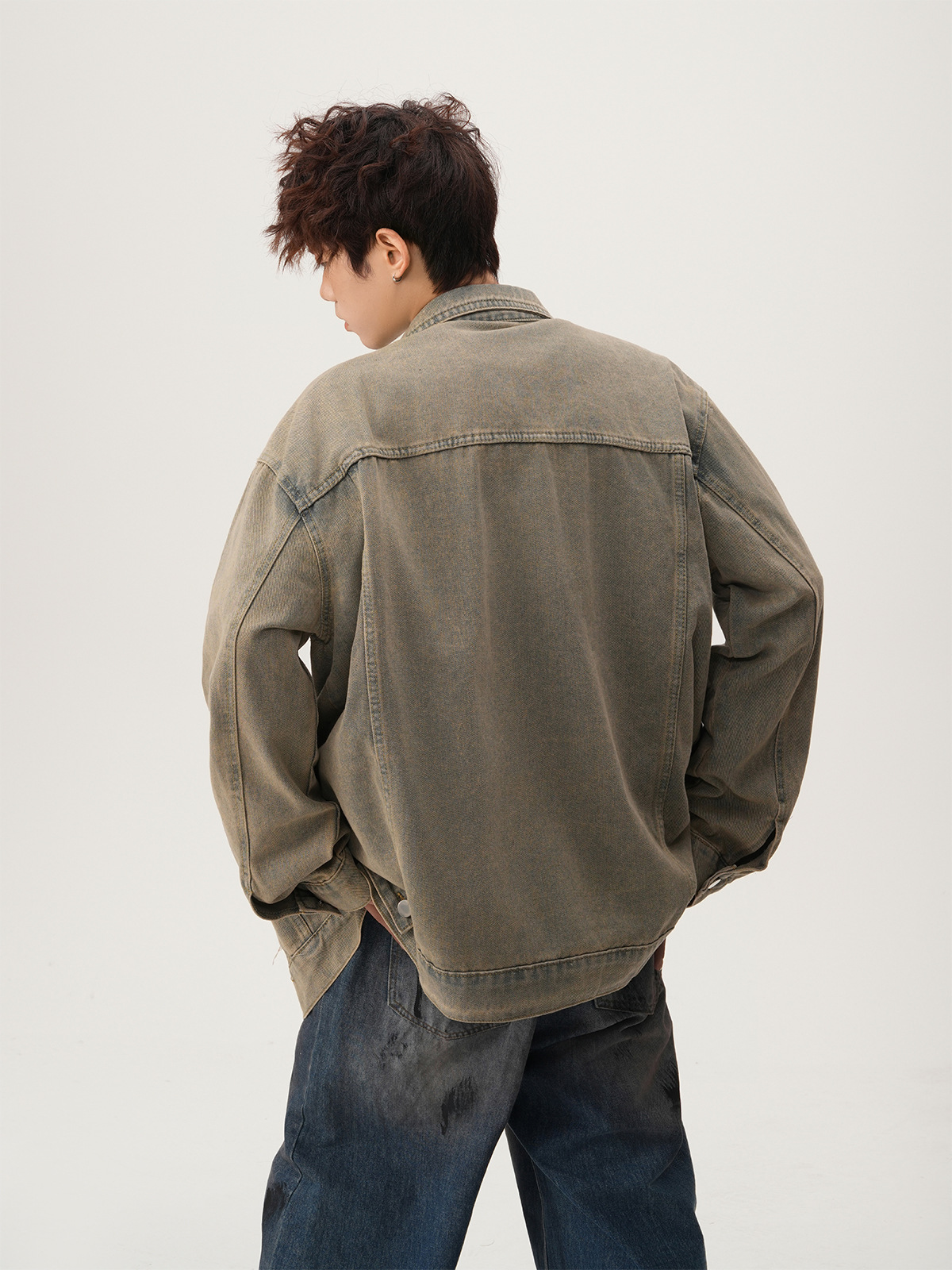 Jaket Denim Robek Gaya Amerika - Street Fashion Jacket Men ulasan dan harga