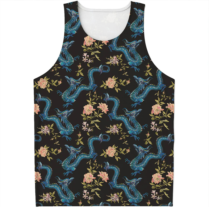 Tank Top pola naga Cina Pria W - Street Fashion In Chinese ulasan dan harga
