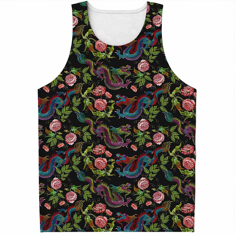 Tank Top pola naga Cina Pria W - Street Fashion In Chinese ulasan dan harga