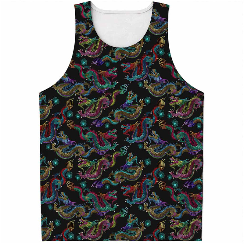 Tank Top pola naga Cina Pria W - Street Fashion In Chinese ulasan dan harga