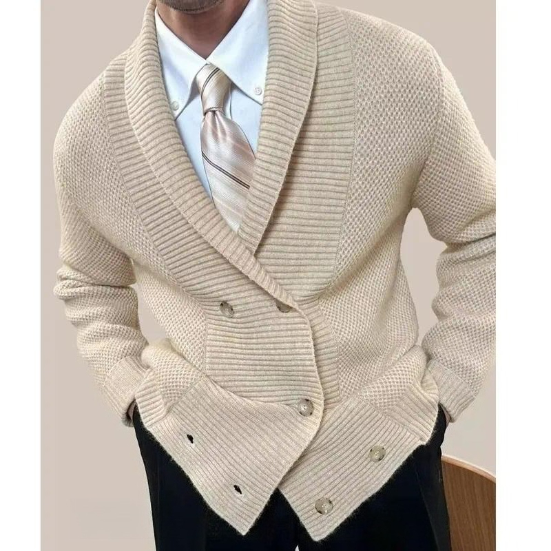 Kardigan Rajut Longgar Kasual  - Street Fashion Jacket Men ulasan dan harga