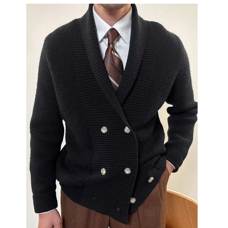 Kardigan Rajut Longgar Kasual  - Street Fashion Jacket Men ulasan dan harga