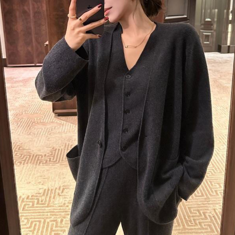 Rompi Rajut Cardigan Celana Ka - Street Fashion Vest ulasan dan harga