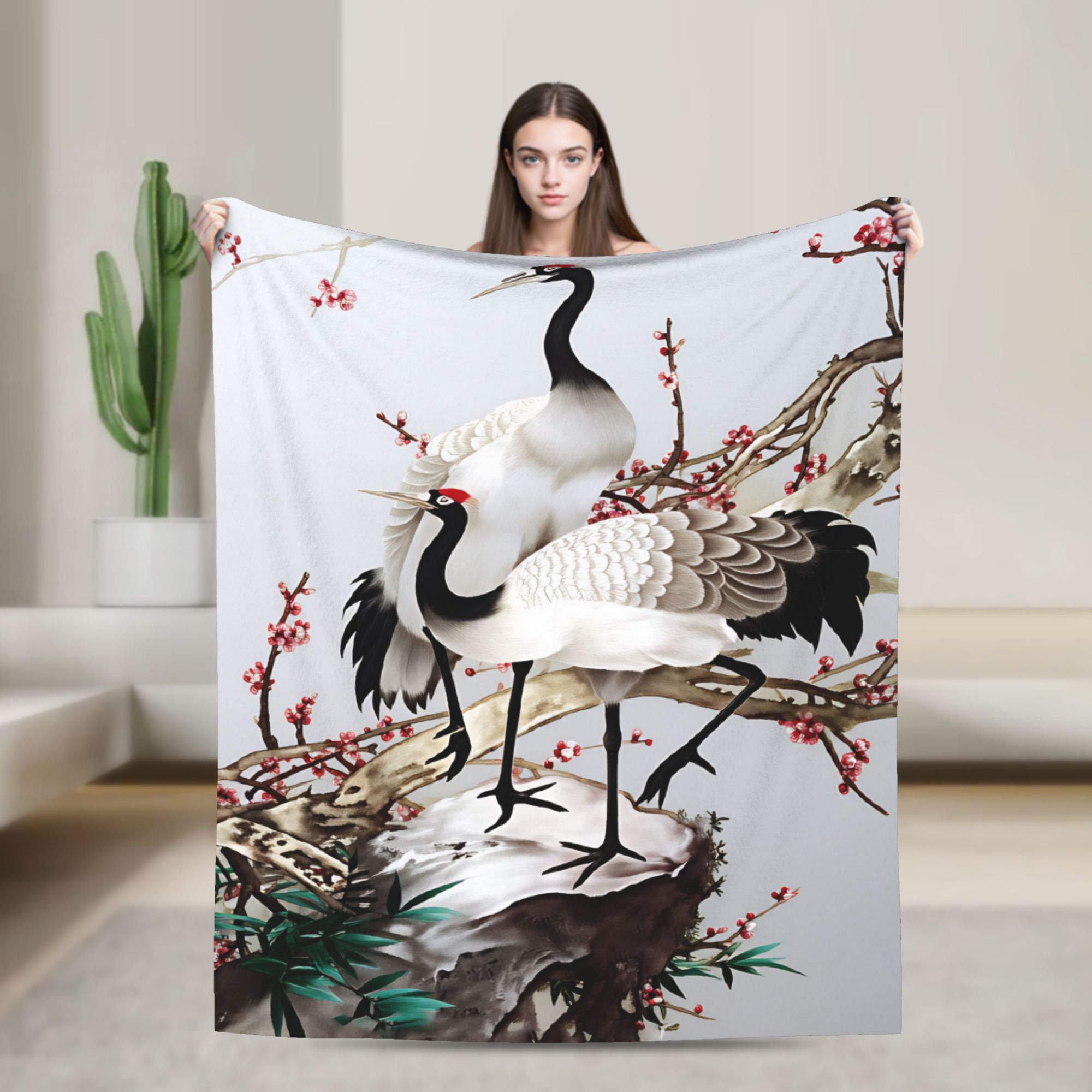 Selimut Crane Gaya Cina Super  - Street Fashion In Chinese ulasan dan harga