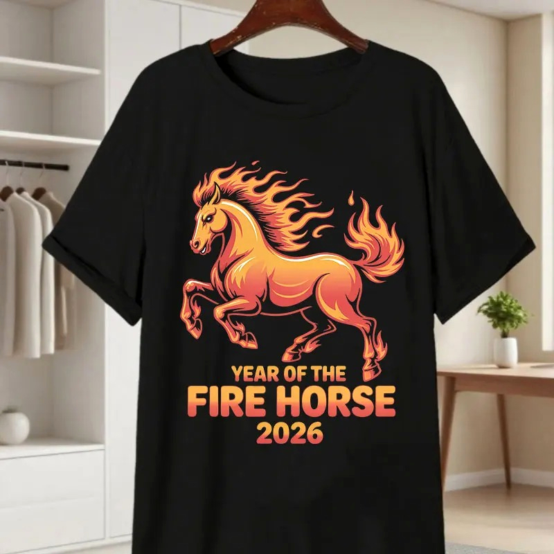 Fire Horse 2026 Kaus Wanita Ba - Street Fashion In Chinese ulasan dan harga
