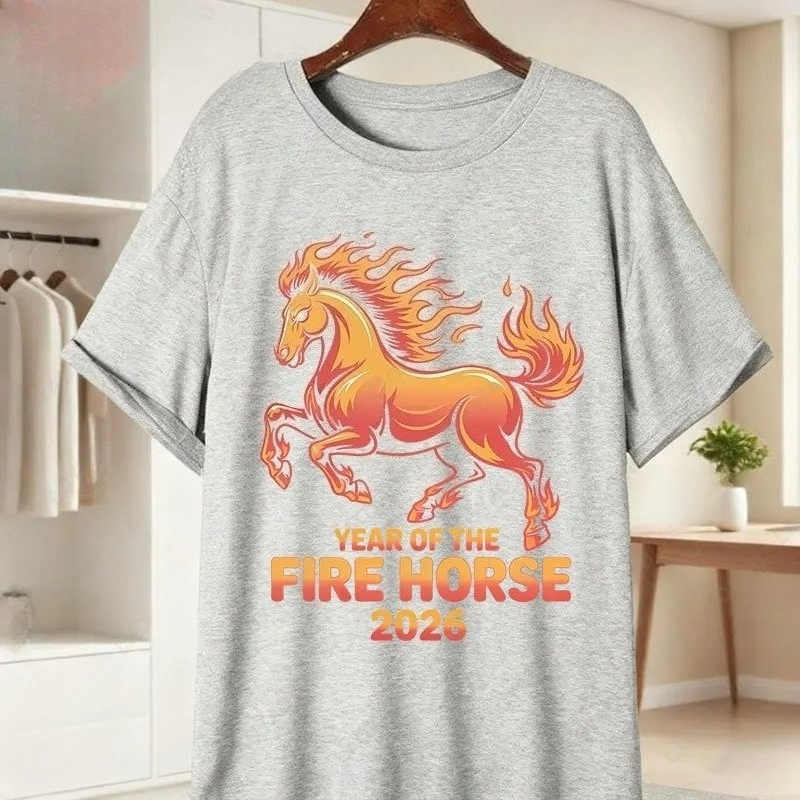 Fire Horse 2026 Kaus Wanita Ba - Street Fashion In Chinese ulasan dan harga