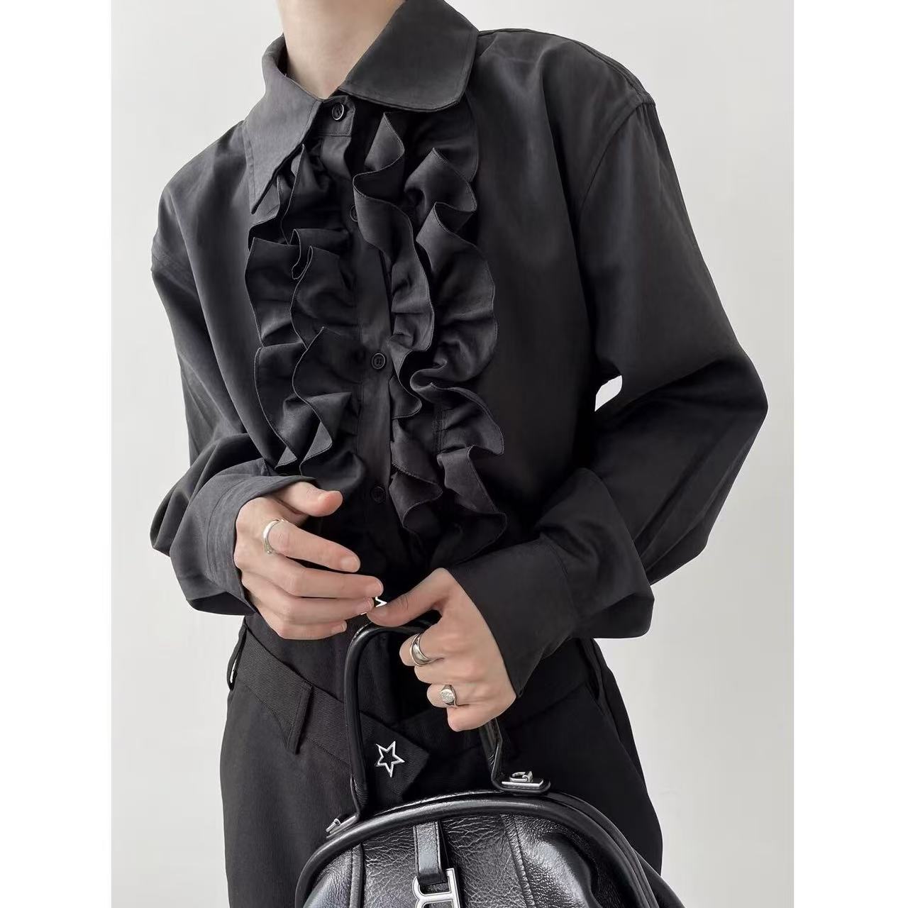 Niche Bisex Lotus Edge Tops Ga - Street Fashion In Chinese ulasan dan harga