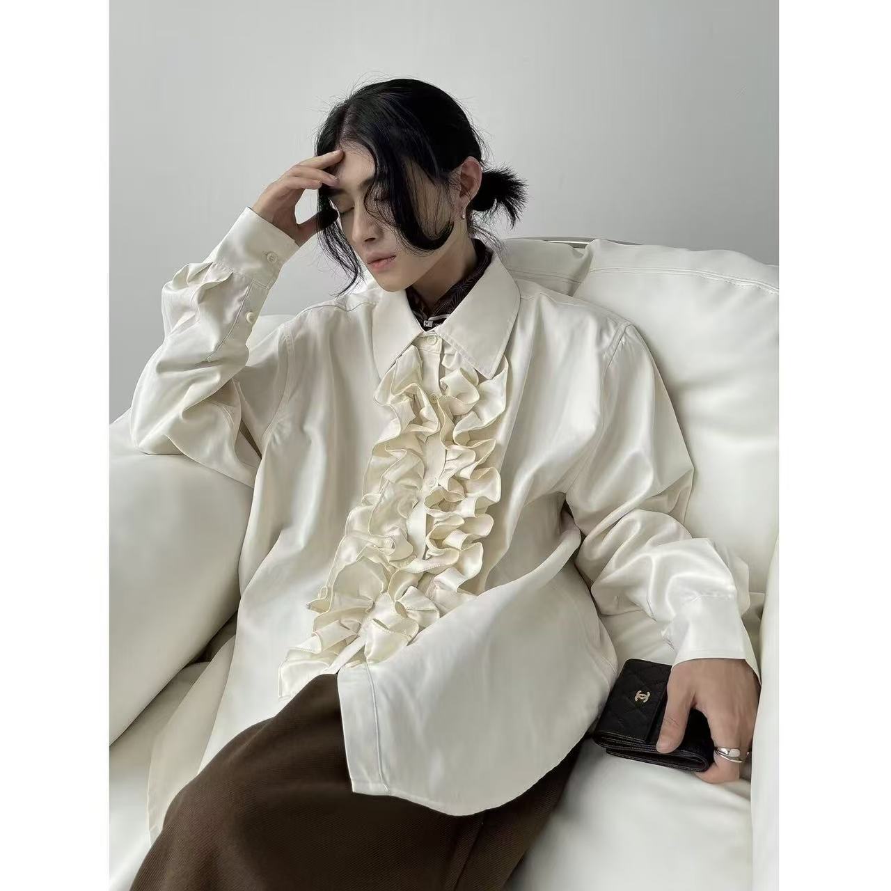 Niche Bisex Lotus Edge Tops Ga - Street Fashion In Chinese ulasan dan harga