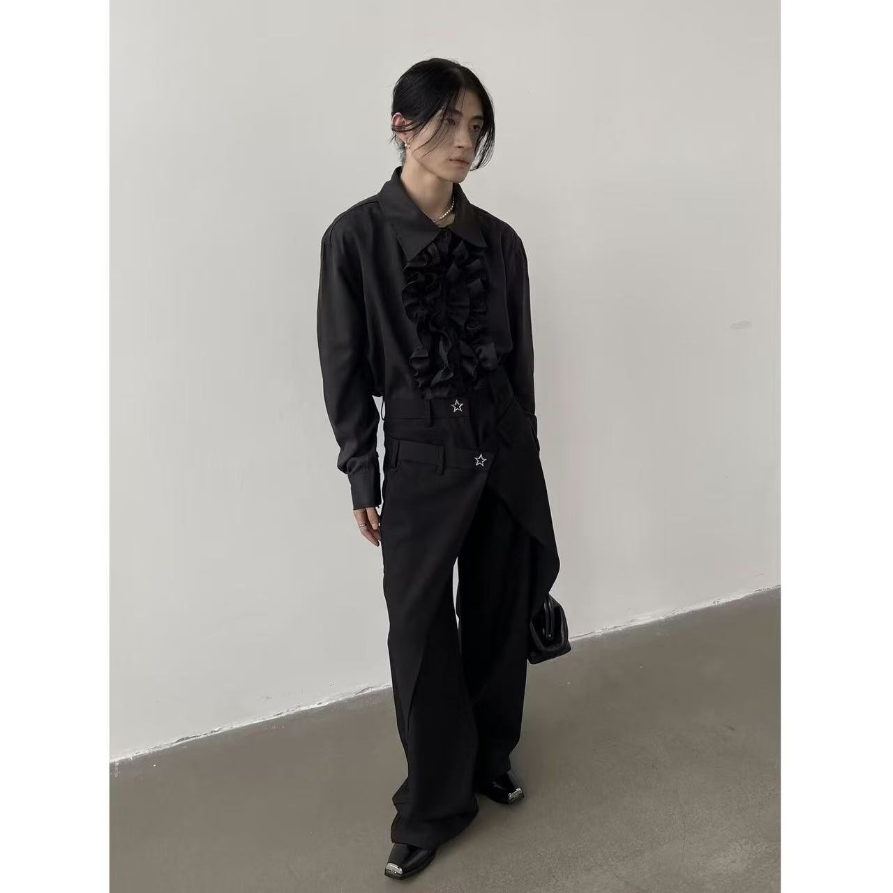 Niche Bisex Lotus Edge Tops Ga - Street Fashion In Chinese ulasan dan harga