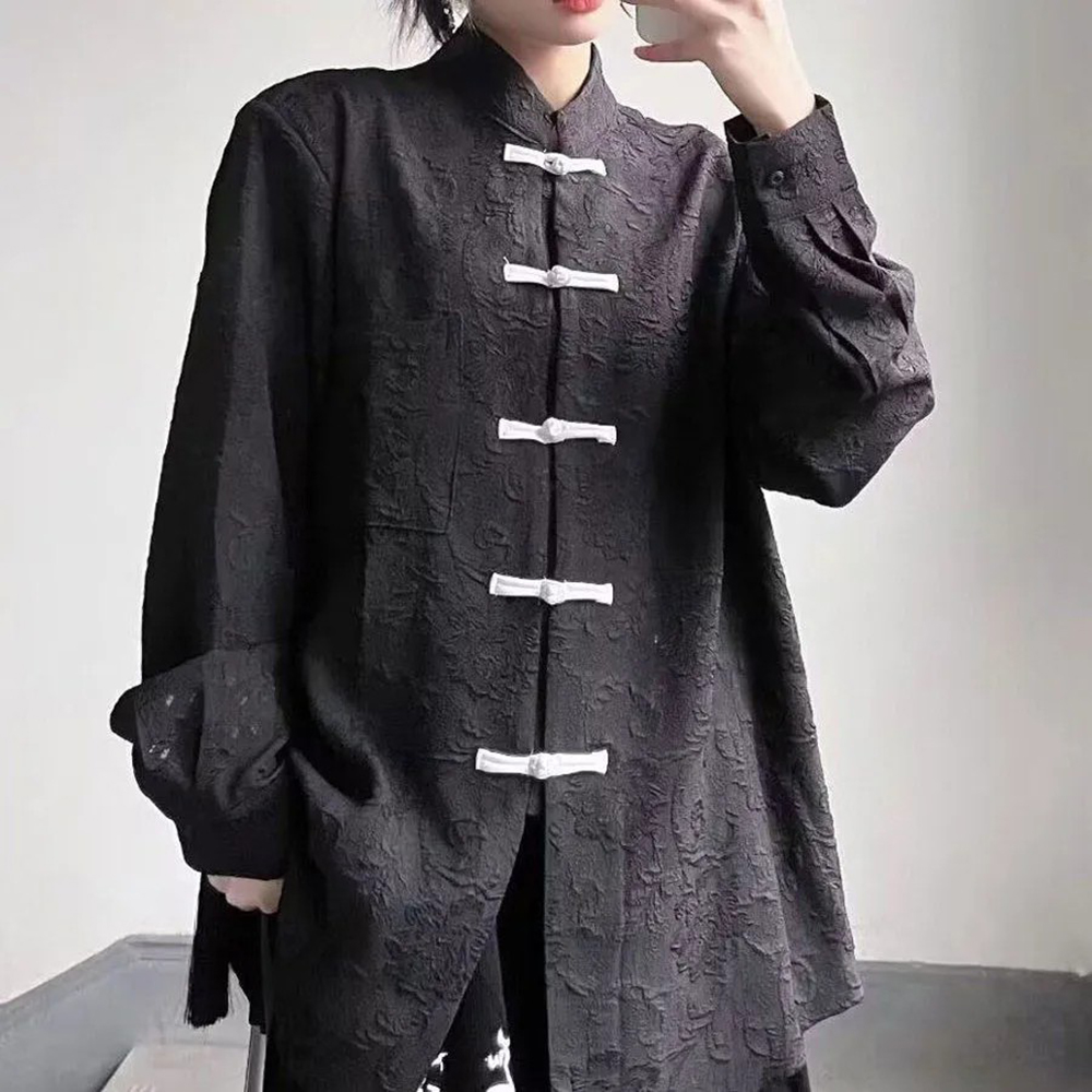 Kemeja Unisex Warna Solid Baru - Street Fashion In Chinese ulasan dan harga
