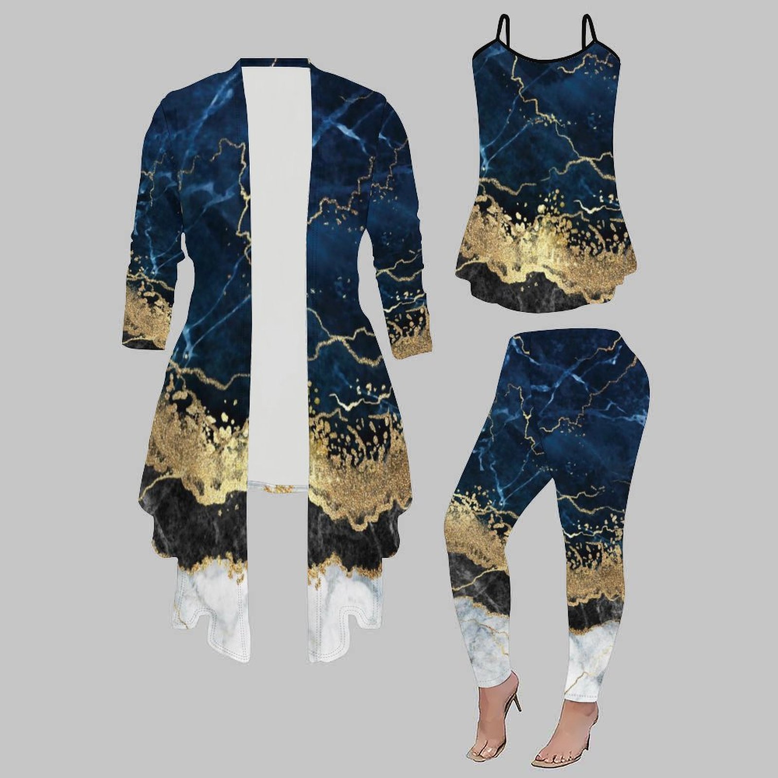 Set Tiga Potong Pakaian Wanita - Street Fashion Vest ulasan dan harga