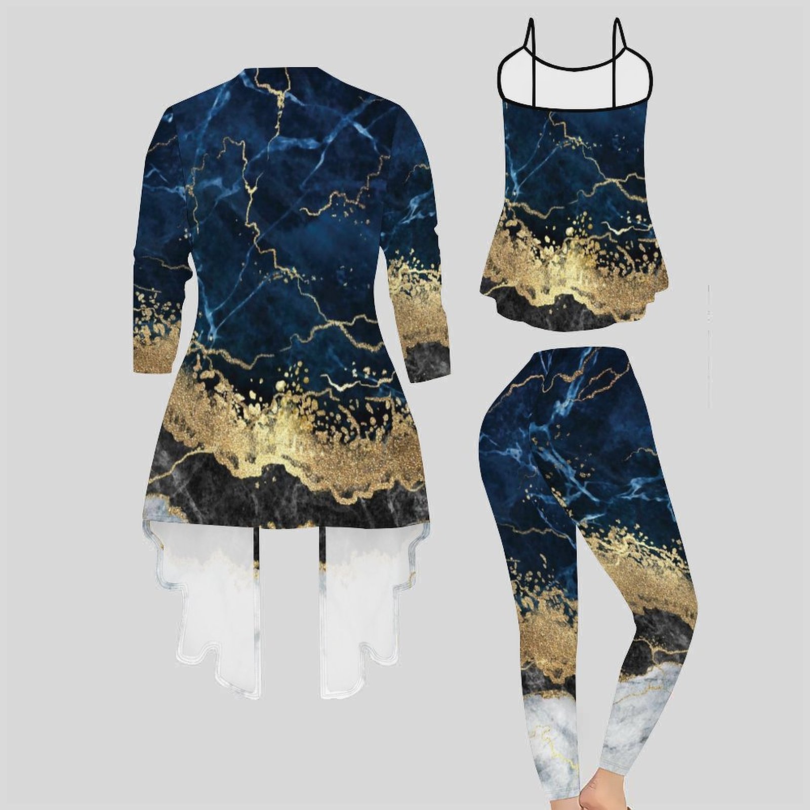 Set Tiga Potong Pakaian Wanita - Street Fashion Vest ulasan dan harga