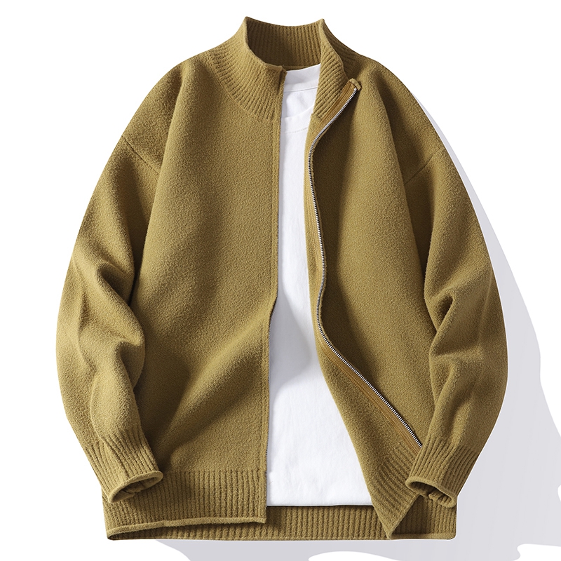 Kardigan Rajut Kerah Tegak Res - Street Fashion Jacket Men ulasan dan harga